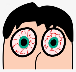 Cartoon Drawing Of A Man's Head With Staring Blood-shot - Red Eye Cartoon