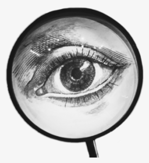 A Magnifying Glass With The Image Of An Eye In Its - Close-up