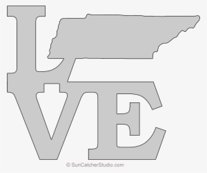 Tennessee Love Map Outline Scroll Saw Pattern Shape - Powder To The People Tee