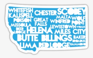 Montana Cities Sticker - Montana