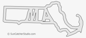 Massachusetts Map Shape Text Outline Scalable Vector - Scalable Vector Graphics