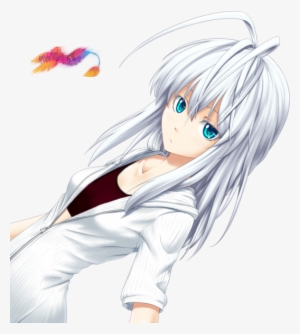 Photo - Anime Girl With White Hair And Blue Eyes Transparent