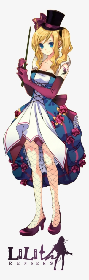 Render Fille Blonde Chapeau Magicienne Baguette Tatouage - Anime Woman With Blonde Hair Render