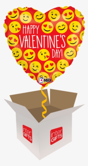Valentine Emoji Heart - 7 Pc Emoji Happy Valentines Day Balloon Bouquet Kiss