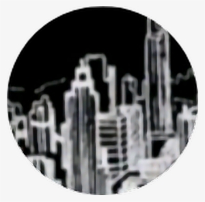 City Skyline Skyscraper Black Outline White Circle - Skyline