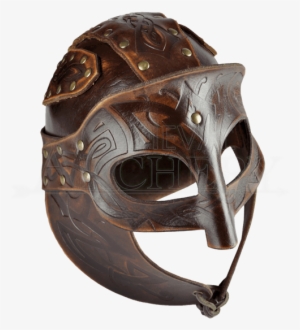 Odomar Viking Leather Helmet - Leather Helmet Medieval