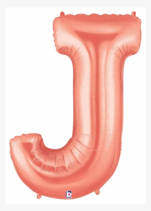 Rose Gold Letter J Foil Balloon Letters - Letter J Rose Gold 40 In Mylar Balloon