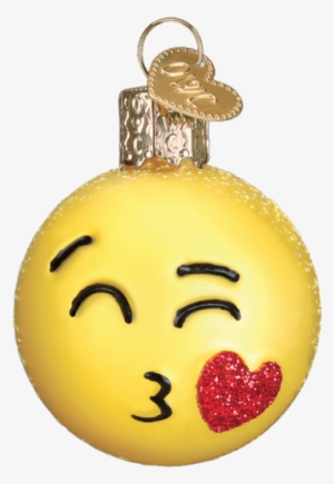 Kissy Face Emoji Christmas Ornament