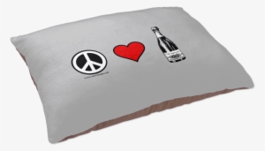Dog Bed, Peace, Love And Champagne, 40"x30\ - Cushion