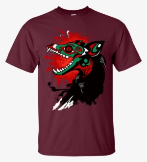 Splatter Wolf Skull T Shirt Gildan Ultra Cotton T-shirt - Shirt