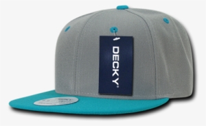 Blank Plain 6panel Black/grey/red/blue 2tone Baseball - Decky 351 Two Tone Snapbacks - Grey/teal