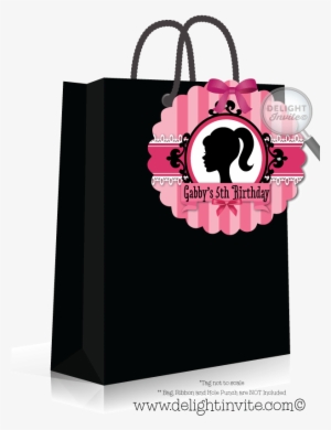 Vintage Pink Barbie Favor Tags - Birthday Party Race Car Favor Bags