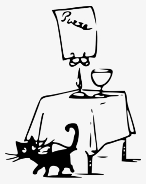 Pizza Meue On Table Png Images - Cat Behind The Table