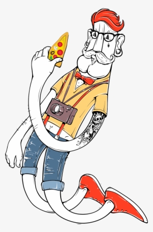 Their Combined Love Of The Area And Food Led Them On - Vector Graphics