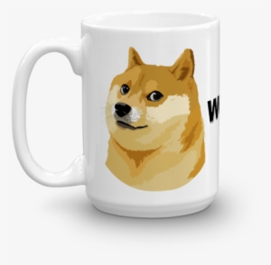 Dogecoin Doge Logo Woof Glossy White Coffee Mug Blockchain - Doge Meme Art