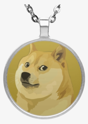 Dogecoin Circle Necklace White One Size Cryptoclothe - Welsh Corgi Christmas Wreath Round Pendant Necklace