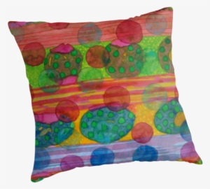Round Shapes Within And Above Horizontal Stripes By - Cushion