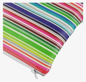 Zipped Closure Belt Bag Multicolor Horizontal Stripes - Coin Purse