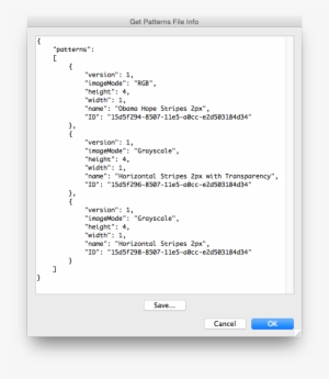 Get Patterns File Info Dialog - Web Browser