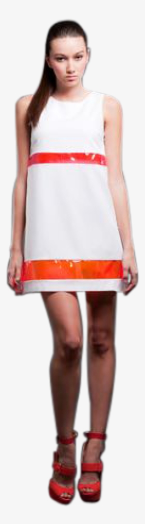 I Covet 60′s Inspired Dress W/plastic Horizontal Stripes - Photo Shoot