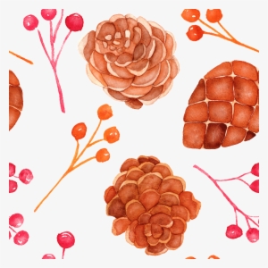 Hand Drawn Cartoon Pine Cone Background Illustration - Illustration