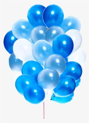 25 Pieces Of Mixed Blue And White Latex Balloons Bouquet - Blue Birthday Balloons Png