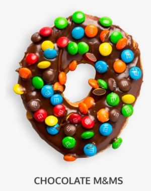 A Donut Dipped In Chocolate & Sprinkled With M&ms - M&m Donut