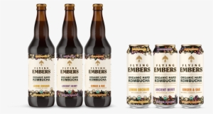 Flying Embers Organic Hard Kombucha Is Fermented With - Beer Bottle