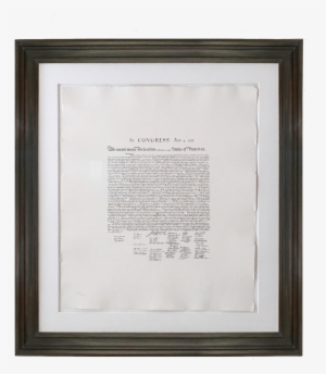 Framed Declaration Of Independence Hand Engraved Printed - Art