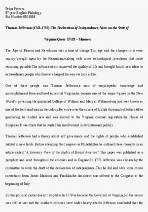 Thomas Jefferson - Texto Para Comprension Lectora