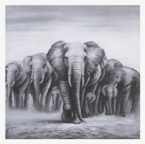 Image For 36x36" Elephant Painting From Economax