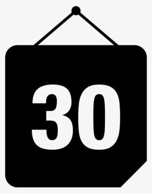 Day 30 On Hanging Square Black Calendar Page Comments - 30 Days Icon Png
