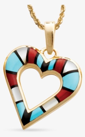 Multi Color Open Heart Pendant - Open Heart Pendant