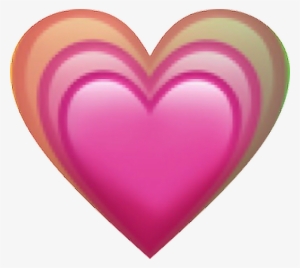 Emoji Heart Rainbow Love Lovely Pink Bigger Foryou - Transparent Background Pink Heart Emoji