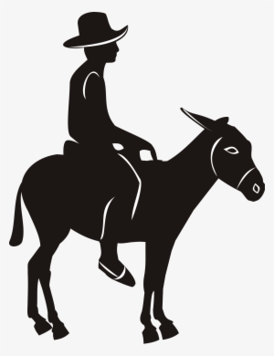 Open - Riding A Donkey Silhouette