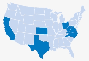 Us Map - Blue Red And Yellow States