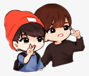 Bts Vkook Jungkook Kookie Galleta Taehyung V Alien - Jungkook And V Chibi