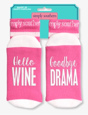 Simply Southern Hello Wine Goodbye Drama Socks - Sock