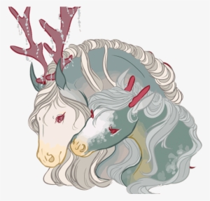 Reindeer Horse Watercolor Painting Vector Antlers Horse - Antler