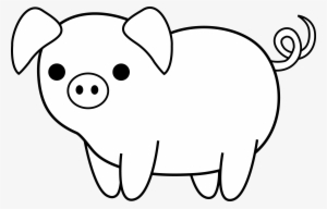 Cute Colorable Piglet - Pig Cartoon Black And White