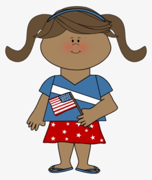Patriotic Girl Clip Art - 1st Grade Social Studies Writing
