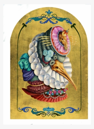 Portrait, Oils On Gold, Skull Portrait - Illustration