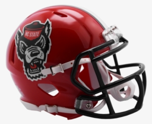 Nc State Wolfpack Riddell Red Wolfhead Replica Mini - Nc State Football Helmet