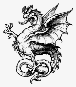 Jpg Library Stock Drawing Borders Dragon - Medieval Dragon