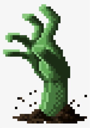 Zombie Pixel Art - Zombie Hand Pixel Art