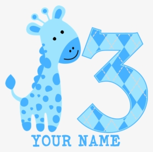 Giraffe Clipart Blue - 2nd Birthday Clipart Transparent