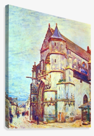 Church Of Moret, After The Rain By Sisley Canvas Print - Poster: Alfred Sisley Church Of Moret After
