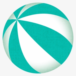 Turquoise White Beach Ball Summer Beach Ball - Beach Ball Clipart Png