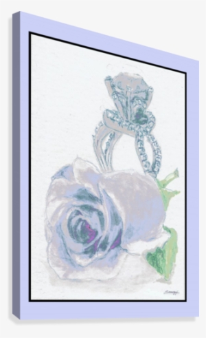 Blue Bud In Frame Canvas Print - Pink Diamond