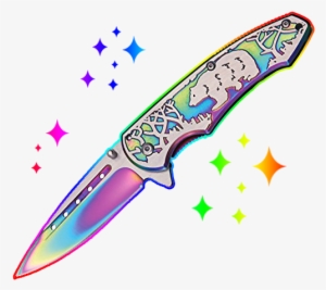 Old Fork And Knife Hand Drawing - Coltello Misc Bear Linerlock Rainbow